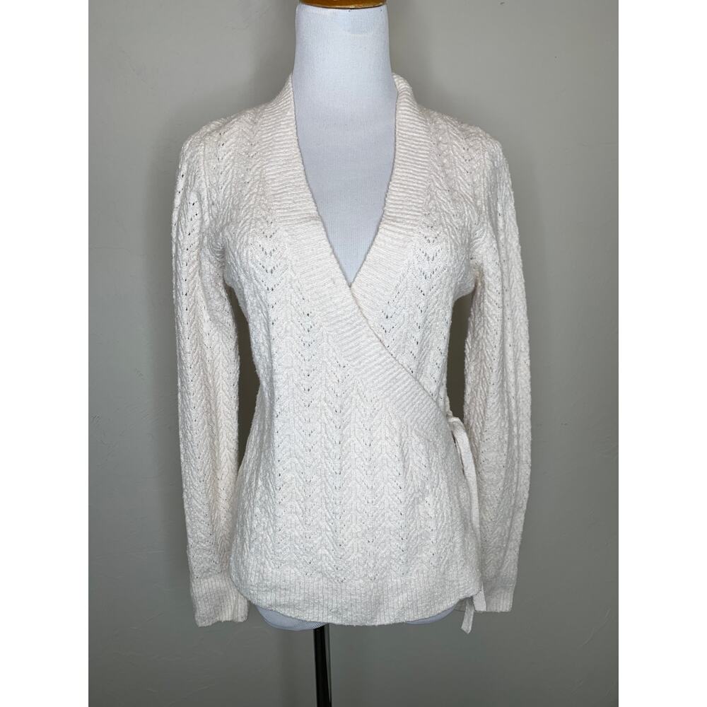 Margaret OLeary Cream Wrap Sweater Sz Large?
